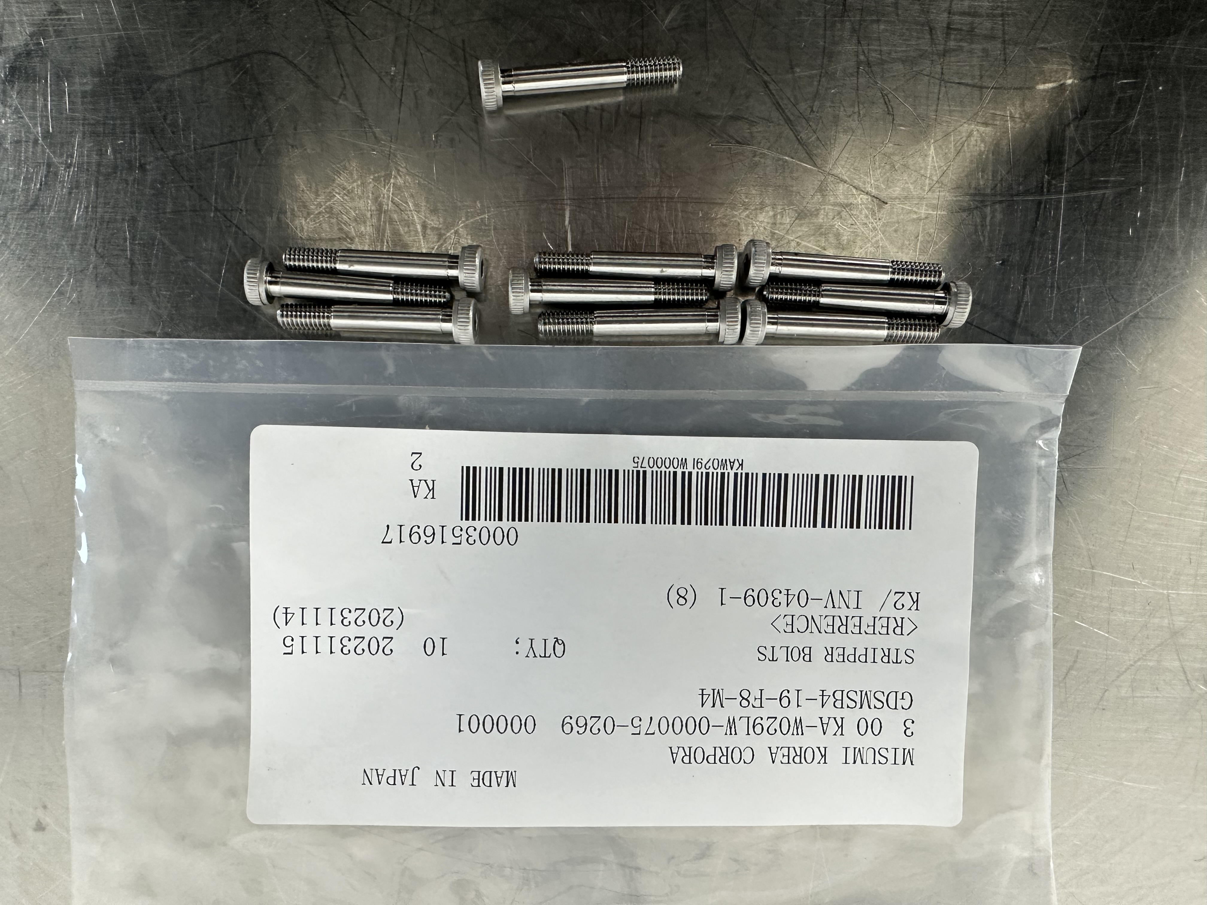 GDSMSB4-19-F8-M4-220728-1789-M / Stripper Bolt / MISUMI