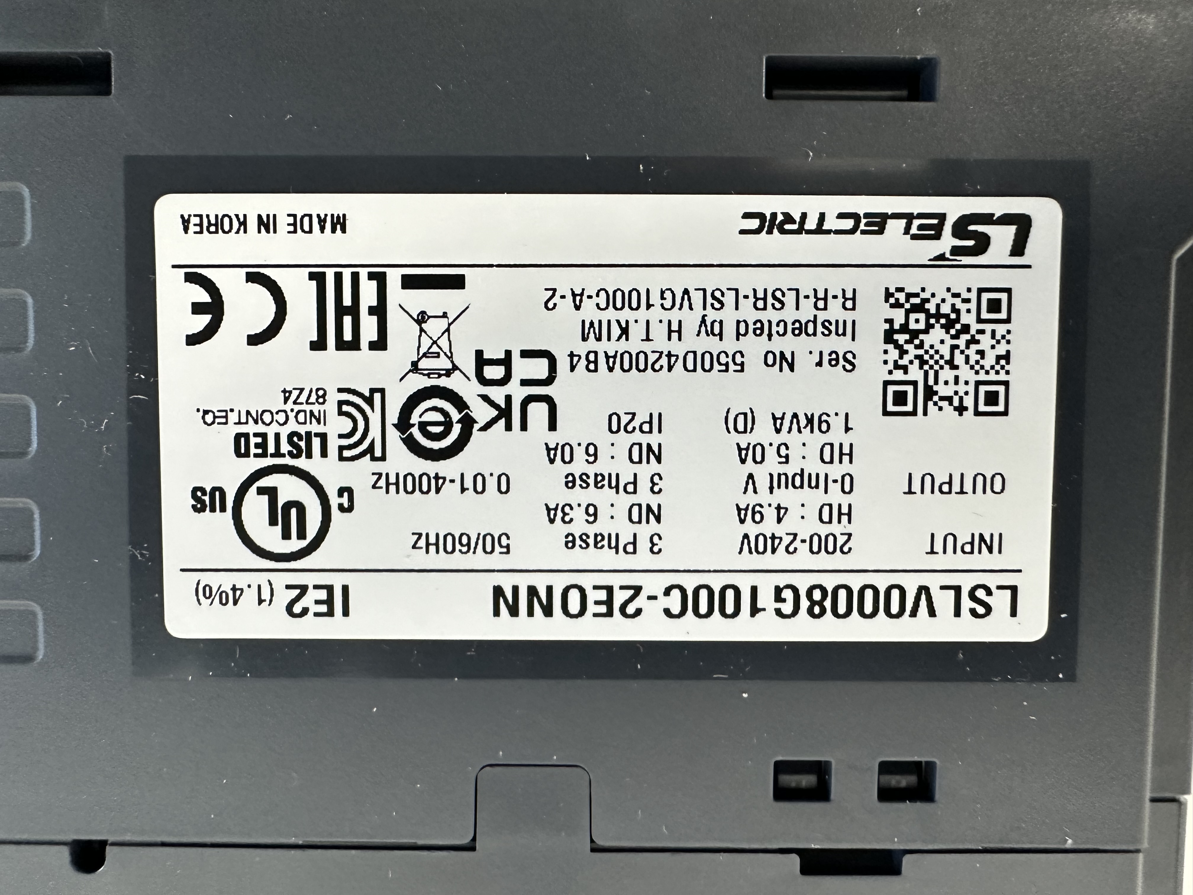 LSLV0008G100C-2EONN / Inverter / LS ELECTRIC