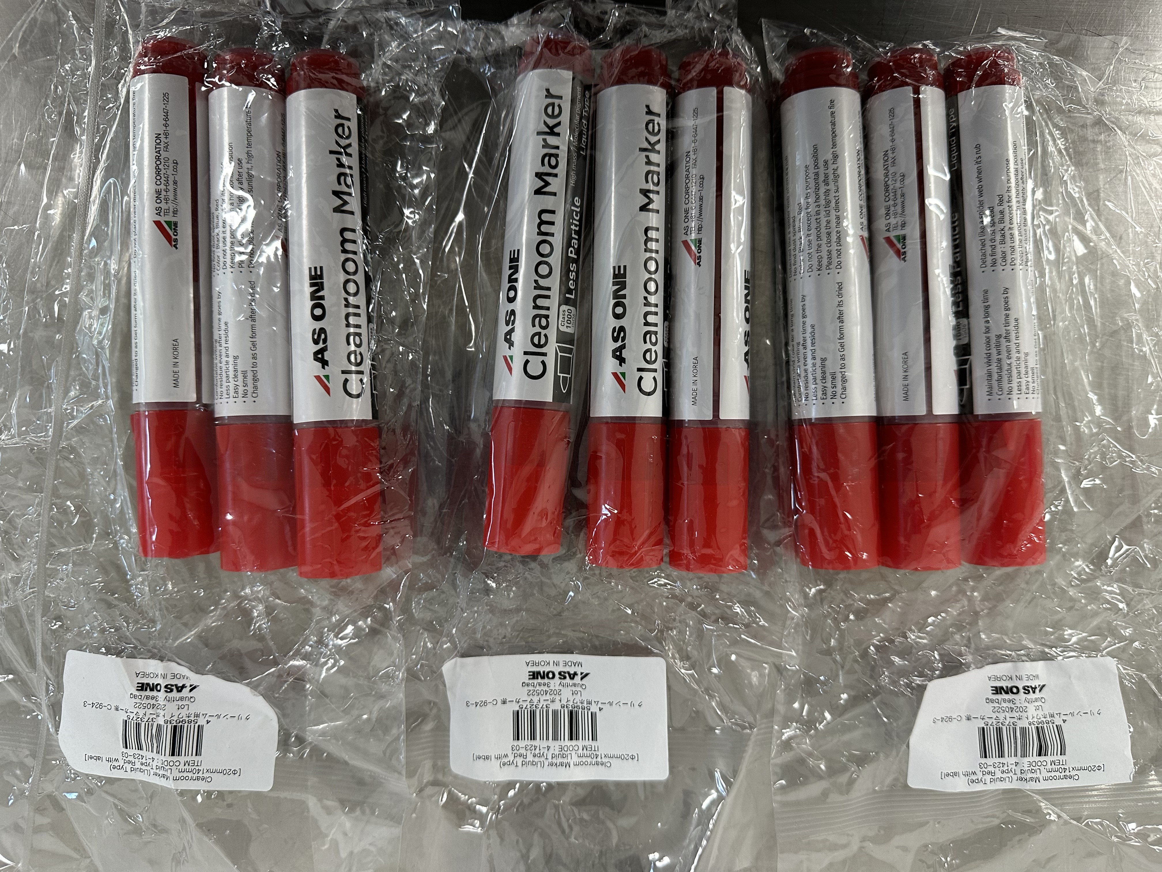 4-1423-01 / Cleanroom White Board Marker Black Color / ASONE