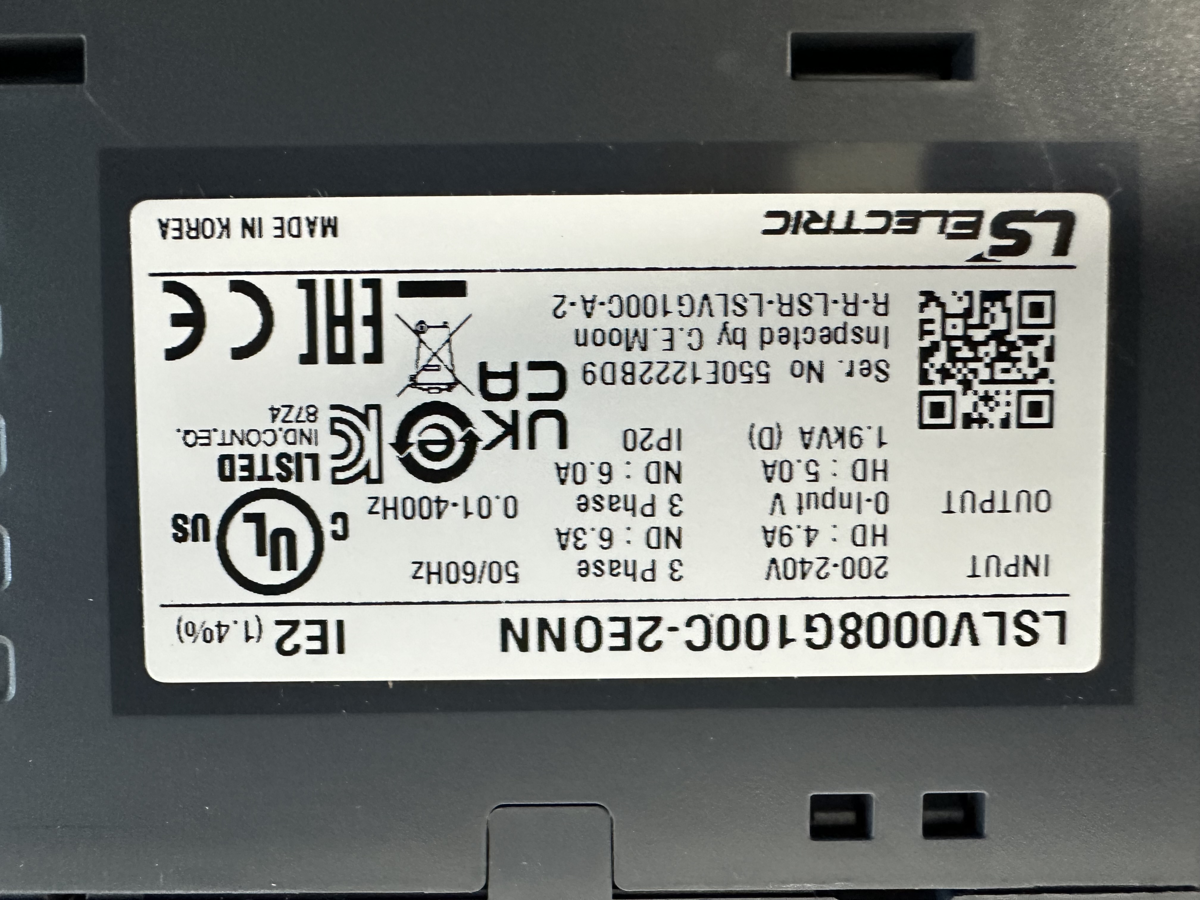 LSLV0008G100C-2EONN / Inverter / LS ELECTRIC