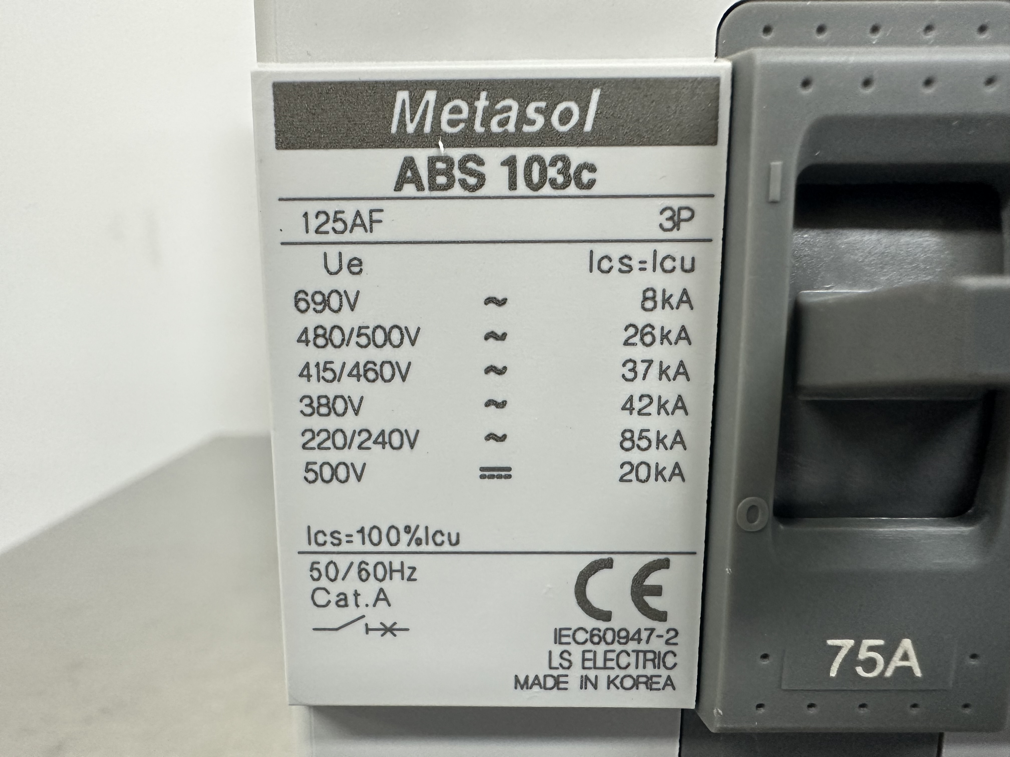 ABS103c-75A / Molded Case Circuit Breaker / LS ELECTRIC