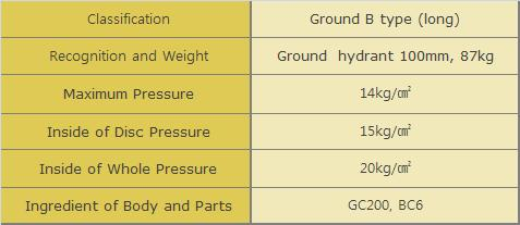 DooJin Outdoor Ground hydrant type B (100mm/Long type) DGHL-100