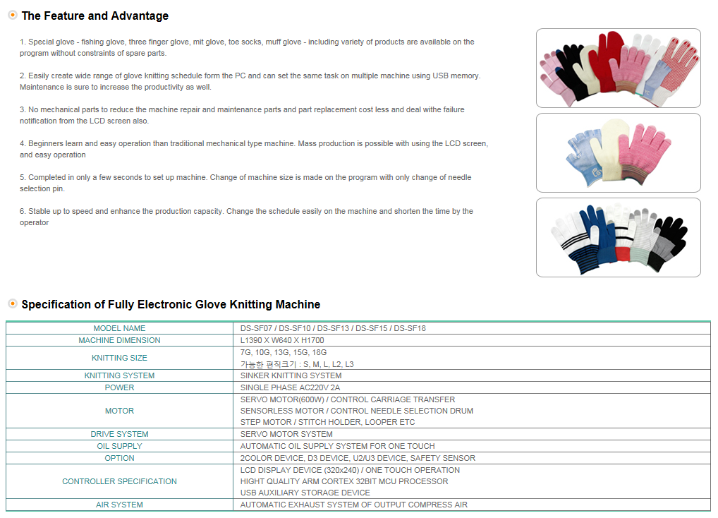 DONGSUNG Fully Electronic Glove Machine 