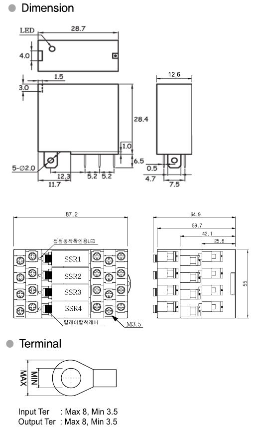 Solid State Relay (DC Load type) WYGB1C062D4,WYGB1C102D4,WYGB1C201D4