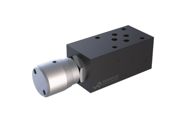 Restrictor valve with reverse free flow sandwich construction