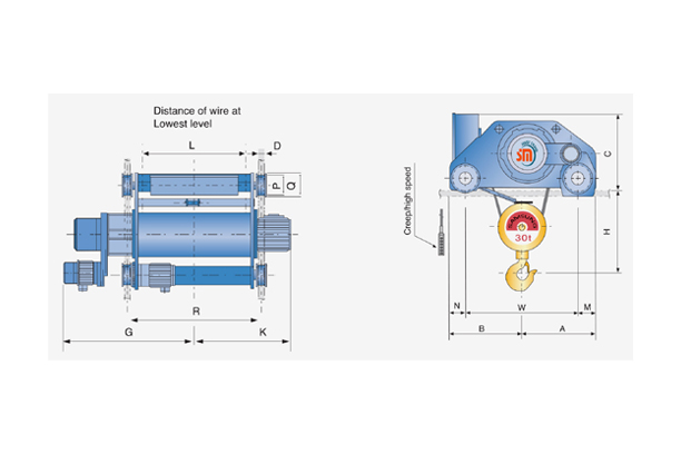 와이어 로프 호이스트 (미속 타입)