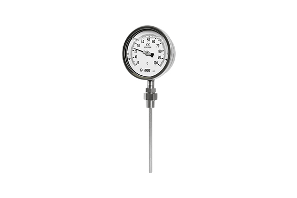 Liquid filled direct reading thermometer