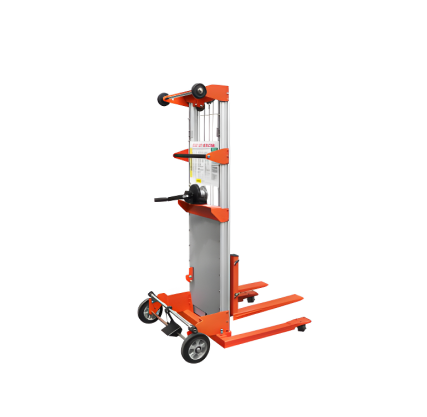 Aluminum manual mini forklift with adjustable support legs
