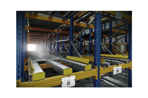 Dynamic pallet storage (Drive-through storage)