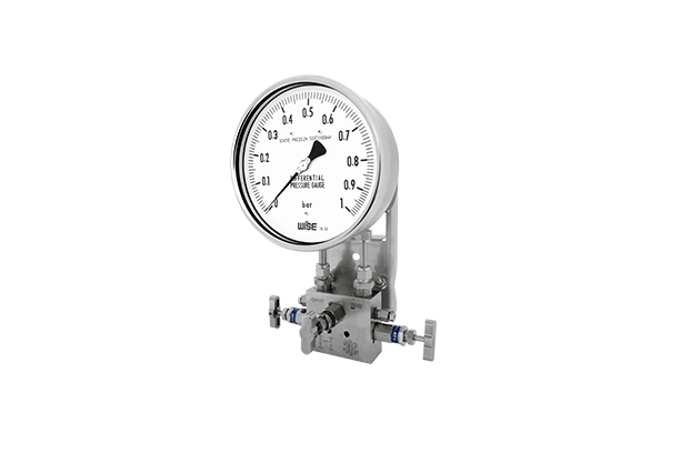 Differential pressure gauge with bellows element