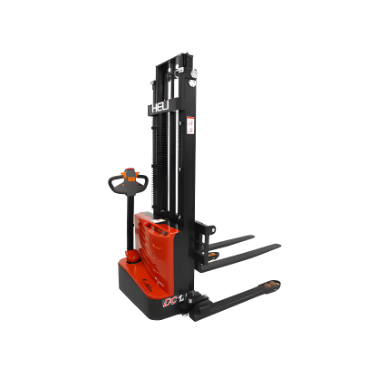 Fully electric forklift with extendable support frame